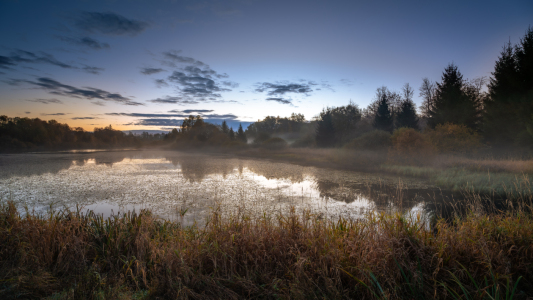 Bild-Nr: 12850456 Blaue Stunde im Herbst  Erstellt von: Steffen Henze