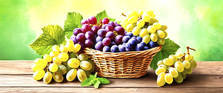 Bild-Nr: 12850506 Weintrauben im Körbchen KI Erstellt von: XYRIUS