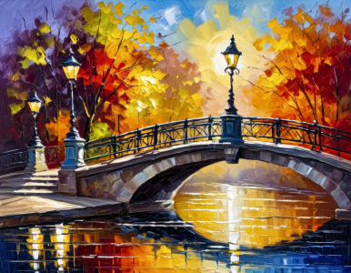 Bild-Nr: 12855811 Brücke in der Nacht KI Erstellt von: XYRIUS