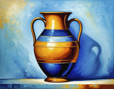 Bild-Nr: 12860225 Blau und oker KI Erstellt von: XYRIUS