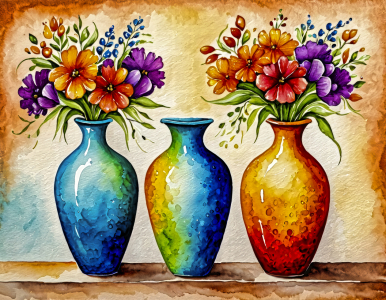 Bild-Nr: 12871867 Buntes in den Vasen KI Erstellt von: XYRIUS