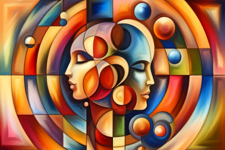 Bild-Nr: 12877615 Abstraktion Partnerschaft KI Erstellt von: Claudia Claudia Burlager