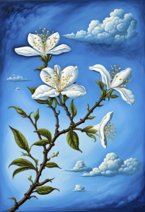 Bild-Nr: 12886484 Zarter Jasmin Zweig KI Erstellt von: XYRIUS