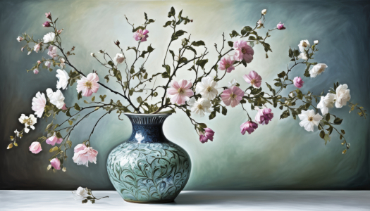 Bild-Nr: 12894747 Jasminzweig in Vase KI Erstellt von: XYRIUS