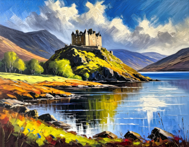 Bild-Nr: 12896546 Highlands Burg KI Erstellt von: XYRIUS