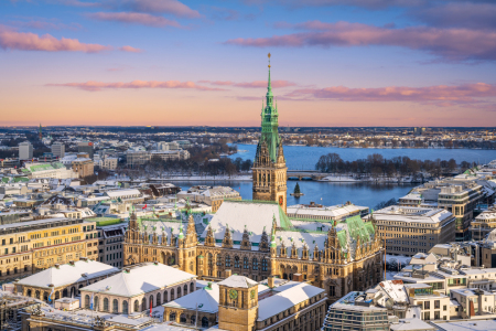 Bild-Nr: 12908785 Rathaus von Hamburg im Winter Erstellt von: Mapics