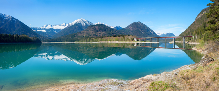 Bild-Nr: 12910757 Brücke am Sylvensteinsee mit Spiegelung Erstellt von: SusaZoom