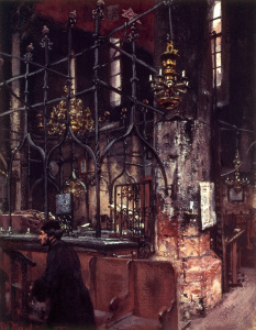 Bild-Nr: 30005788 A.von Menzel / Old Synagoge Prag / 1888 Erstellt von: von Menzel, Adolph Friedrich Erdmann