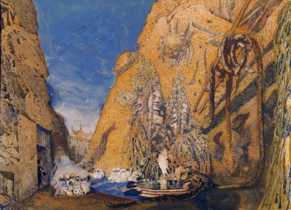 Bild-Nr: 31001550 Stage set for the 'Dieu Bleu', by Reynaldo Hahn 1911 Erstellt von: Bakst, Leon