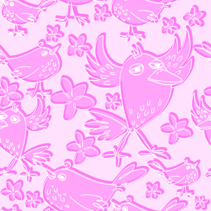 Bild-Nr: 9001900 Sing Vogel Sing Rosa Erstellt von: patterndesigns-com