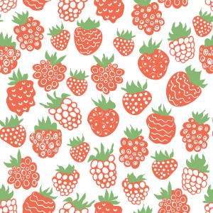 Bild-Nr: 9010742 Cartoon Himbeeren und Erdbeeren Erstellt von: patterndesigns-com