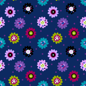 Bild-Nr: 9011298 Retro Blumenzirkus Erstellt von: patterndesigns-com