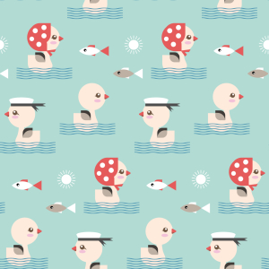Bild-Nr: 9013913 Niedliche Enten schwimmen Erstellt von: patterndesigns-com