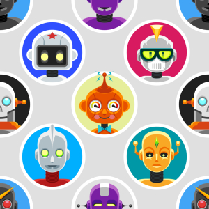 Bild-Nr: 9013954 Cartoon-Roboter-Bande Erstellt von: patterndesigns-com