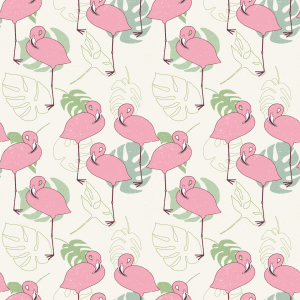 Bild-Nr: 9015206 Flamingos und tropische Blätter Erstellt von: patterndesigns-com