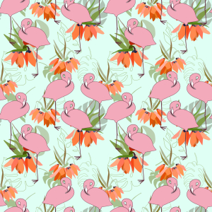 Bild-Nr: 9015209 Flamingos und tropische Pflanzen Erstellt von: patterndesigns-com