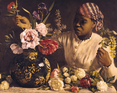 Bild-Nr: 31000038 Negress with Peonies, 1870 Erstellt von: Bazille, Frédéric