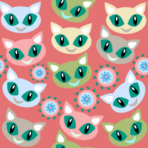 Bild-Nr: 9008716 Lächelnde Katzen Erstellt von: patterndesigns-com