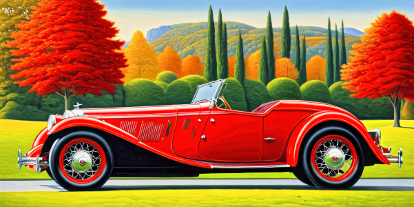 Bild-Nr: 12833844 Roter Roadster KI Erstellt von: XYRIUS