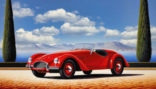 Bild-Nr: 12877555 Roter Roadster KI Erstellt von: XYRIUS