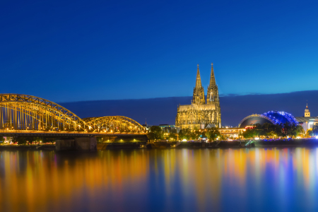 Bild-Nr: 12907899 Köln bei Nacht - Blaue Stunde - Skyline Erstellt von: uh-Photography