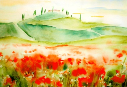 Bild-Nr: 12910005 das Herz derToskana- mediterranesAquarell Erstellt von: M.A. Ziehr