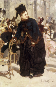 Bild-Nr: 30006824 Ilja Repin/ Dame auf Stuhllehne stützend Erstellt von: Repin, Ilja Jefimowitsch