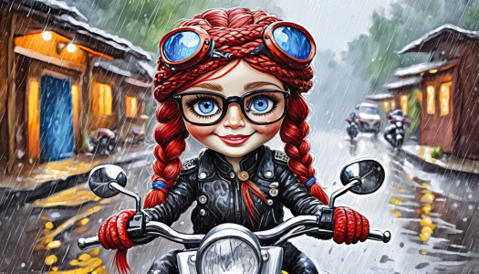 Bild-Nr: 12825480 Ich bin Marie auf dem Motorrad KI Erstellt von: XYRIUS