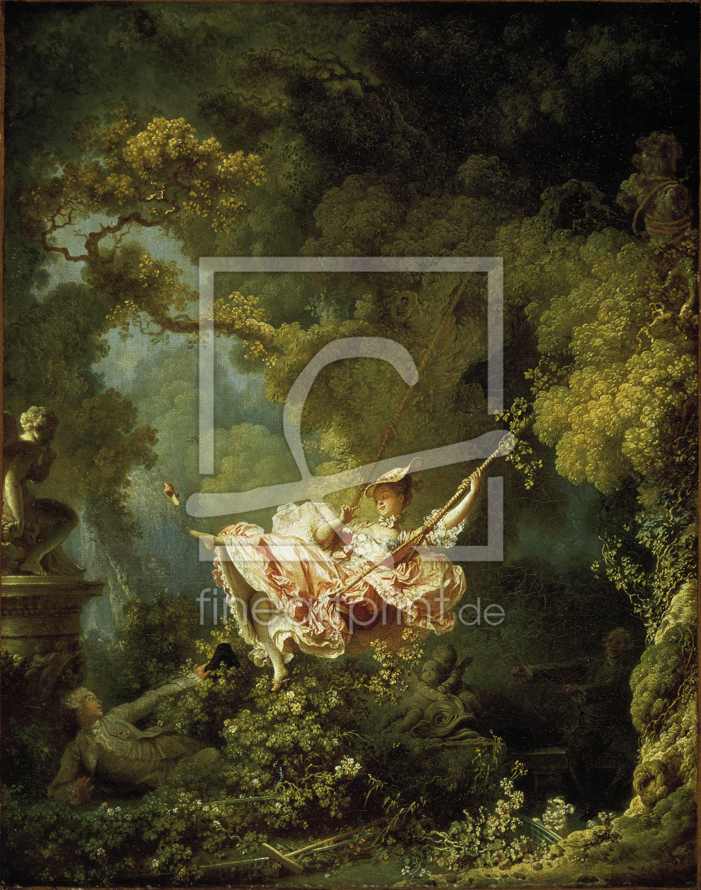 J H Fragonard The Swing As A Wallpaper Print 300002
