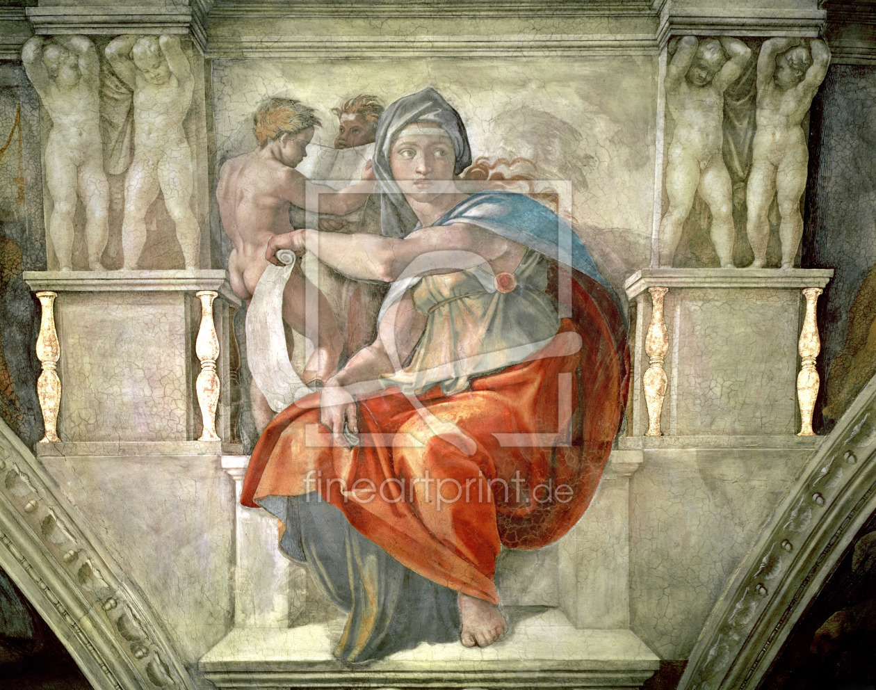 Sistine Chapel Ceiling Delphic Sibyl As A Wallpaper Pr