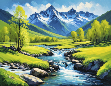 Bild-Nr: 12862705 Fluss im Sommer KI Erstellt von: XYRIUS