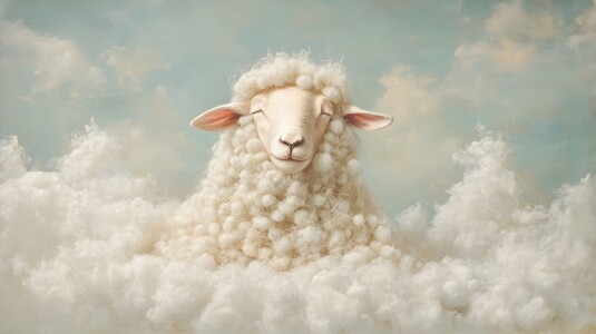 Bild-Nr: 12843537 Ein Schaf in den Wolken KI Erstellt von: Heike  Hultsch