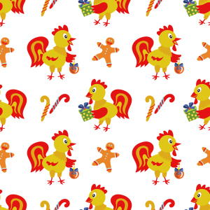 Bild-Nr: 9012033 Lustiger Hahn mit Geschenk-Boxen Erstellt von: patterndesigns-com