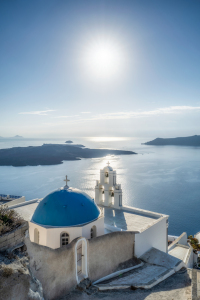Bild-Nr: 12737976 Kirche Drei Glocken von Fira auf Santorini Erstellt von: eyetronic
