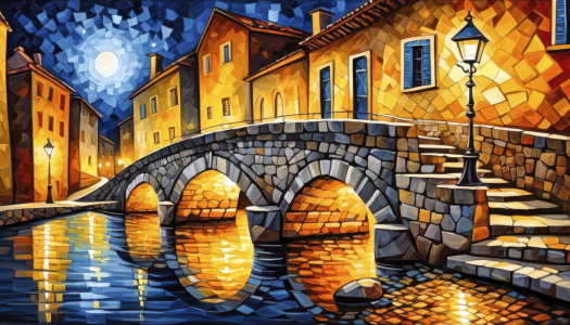 Bild-Nr: 12915126 Altstadt in der Nacht KI Erstellt von: XYRIUS