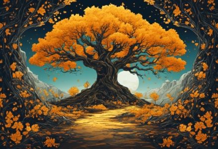 Bild-Nr: 12842191 Baum des Lebens in goldenen Farben  Erstellt von: Kunze Kunze