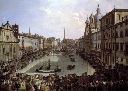 Bild-Nr: 30008359 Rome / Piazza Navona under Water / 1756 Erstellt von: Pannini, Giovanni Paolo