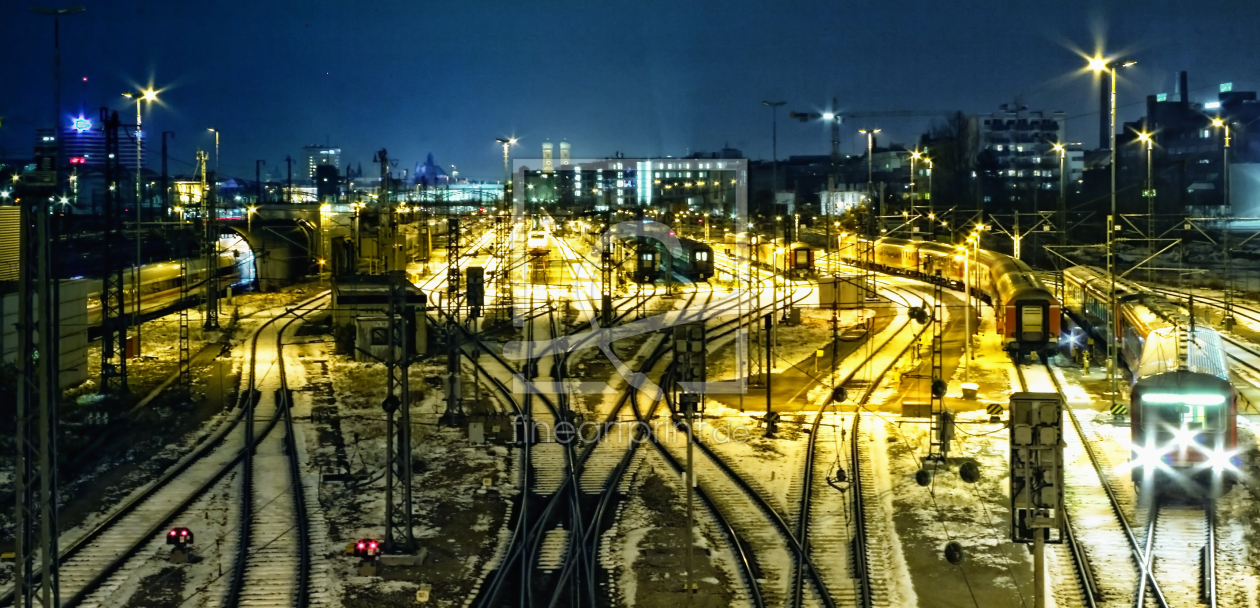 Hauptbahnhof in München bei Nacht I als FotoTapeten...